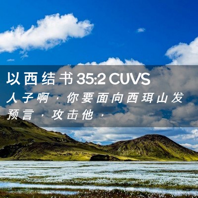 Picture 02 - 以 西 结 书 35:2 CUVS - 人 子 啊 ， 你 要 面 向 西 珥 山 发 - Bible Verse Picture