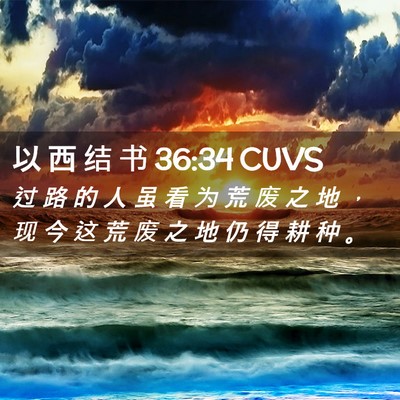 Picture 02 - 以 西 结 书 36:34 CUVS - 过 路 的 人 虽 看 为 荒 废 之 地 ， - Bible Verse Picture