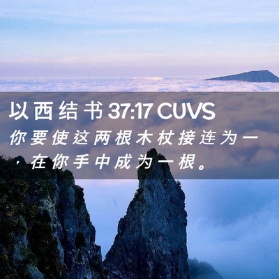 Picture 02 - 以 西 结 书 37:17 CUVS - 你 要 使 这 两 根 木 杖 接 连 为 一 - Bible Verse Picture