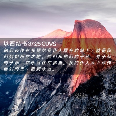 Picture 02 - 以 西 结 书 37:25 CUVS - 他 们 必 住 在 我 赐 给 我 仆 人 雅 - Bible Verse Picture