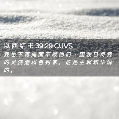 Picture 02 - 以 西 结 书 39:29 CUVS - 我 也 不 再 掩 面 不 顾 他 们 ， 因 - Bible Verse Picture
