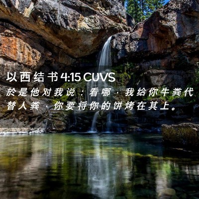 Picture 02 - 以 西 结 书 4:15 CUVS - 於 是 他 对 我 说 ： 看 哪 ， 我 给 - Bible Verse Picture