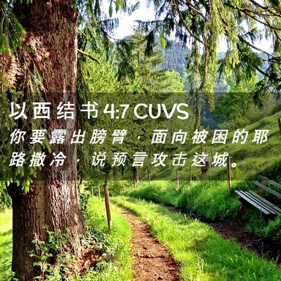 Picture 02 - 以 西 结 书 4:7 CUVS - 你 要 露 出 膀 臂 ， 面 向 被 困 的 - Bible Verse Picture