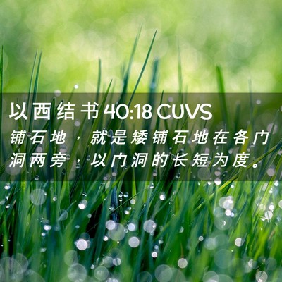 Picture 02 - 以 西 结 书 40:18 CUVS - 铺 石 地 ， 就 是 矮 铺 石 地 在 各 - Bible Verse Picture