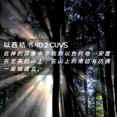 Picture 02 - 以 西 结 书 40:2 CUVS - 在 神 的 异 象 中 带 我 到 以 色 列 - Bible Verse Picture