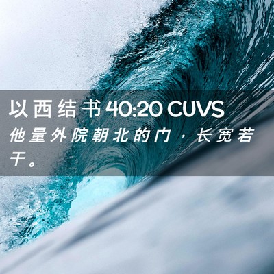 Picture 02 - 以 西 结 书 40:20 CUVS - 他 量 外 院 朝 北 的 门 ， 长 宽 若 - Bible Verse Picture