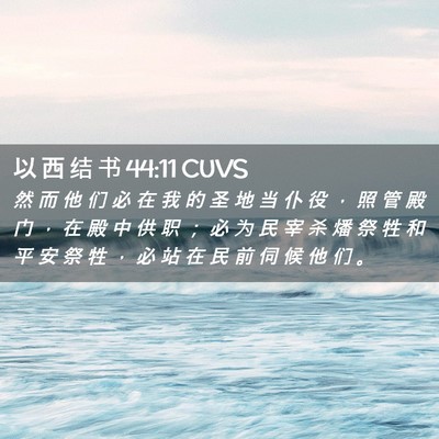 Picture 02 - 以 西 结 书 44:11 CUVS - 然 而 他 们 必 在 我 的 圣 地 当 仆 - Bible Verse Picture
