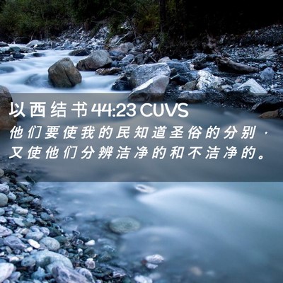 Picture 02 - 以 西 结 书 44:23 CUVS - 他 们 要 使 我 的 民 知 道 圣 俗 的 - Bible Verse Picture