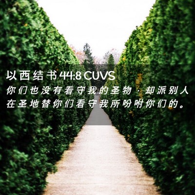 Picture 02 - 以 西 结 书 44:8 CUVS - 你 们 也 没 有 看 守 我 的 圣 物 ， - Bible Verse Picture