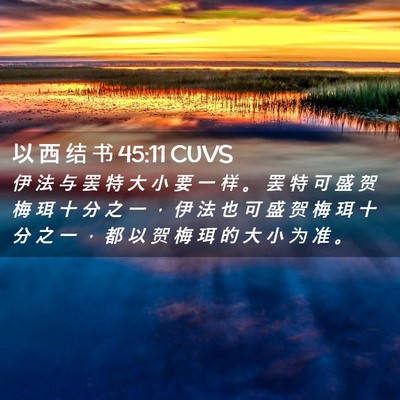 Picture 02 - 以 西 结 书 45:11 CUVS - 伊 法 与 罢 特 大 小 要 一 样 。 罢 - Bible Verse Picture