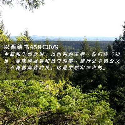 Picture 02 - 以 西 结 书 45:9 CUVS - 主 耶 和 华 如 此 说 ： 以 色 列 的 - Bible Verse Picture