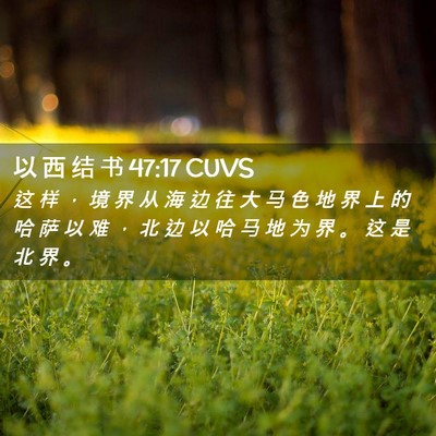 Picture 02 - 以 西 结 书 47:17 CUVS - 这 样 ， 境 界 从 海 边 往 大 马 色 - Bible Verse Picture