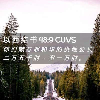 Picture 02 - 以 西 结 书 48:9 CUVS - 你 们 献 与 耶 和 华 的 供 地 要 长 - Bible Verse Picture