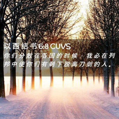 Picture 02 - 以 西 结 书 6:8 CUVS - 你 们 分 散 在 各 国 的 时 候 ， 我 - Bible Verse Picture