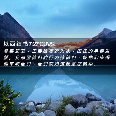 Picture 02 - 以 西 结 书 7:27 CUVS - 君 要 悲 哀 ， 王 要 披 凄 凉 为 衣 - Bible Verse Picture