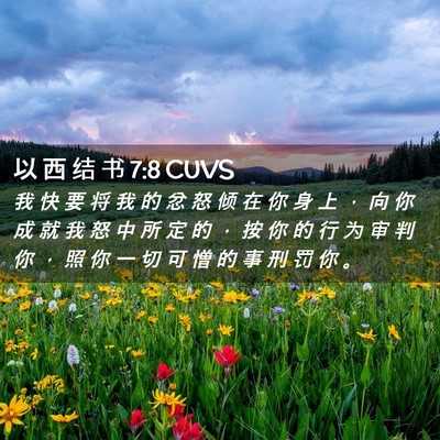 Picture 02 - 以 西 结 书 7:8 CUVS - 我 快 要 将 我 的 忿 怒 倾 在 你 身 - Bible Verse Picture