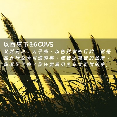 Picture 02 - 以 西 结 书 8:6 CUVS - 又 对 我 说 ： 人 子 啊 ， 以 色 列 - Bible Verse Picture