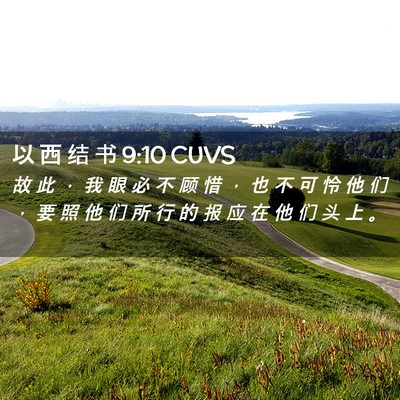 Picture 02 - 以 西 结 书 9:10 CUVS - 故 此 ， 我 眼 必 不 顾 惜 ， 也 不 - Bible Verse Picture