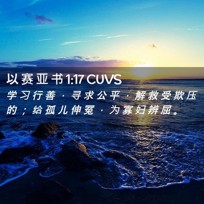 Picture 02 - 以 赛 亚 书 1:17 CUVS - 学 习 行 善 ， 寻 求 公 平 ， 解 救 - Bible Verse Picture