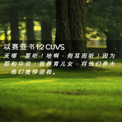 Picture 02 - 以 赛 亚 书 1:2 CUVS - 天 哪 ， 要 听 ！ 地 啊 ， 侧 耳 而 - Bible Verse Picture