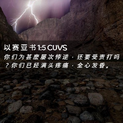 Picture 02 - 以 赛 亚 书 1:5 CUVS - 你 们 为 甚 麽 屡 次 悖 逆 ， 还 要 - Bible Verse Picture