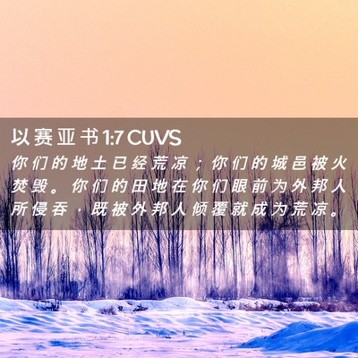 Picture 02 - 以 赛 亚 书 1:7 CUVS - 你 们 的 地 土 已 经 荒 凉 ； 你 们 - Bible Verse Picture
