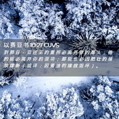 Picture 02 - 以 赛 亚 书 10:27 CUVS - 到 那 日 ， 亚 述 王 的 重 担 必 离 - Bible Verse Picture