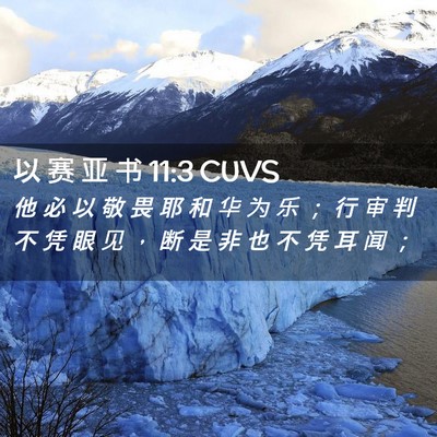 Picture 02 - 以 赛 亚 书 11:3 CUVS - 他 必 以 敬 畏 耶 和 华 为 乐 ； 行 - Bible Verse Picture