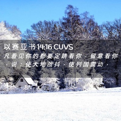 Picture 02 - 以 赛 亚 书 14:16 CUVS - 凡 看 见 你 的 都 要 定 睛 看 你 ， - Bible Verse Picture