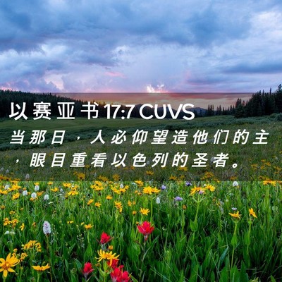 Picture 02 - 以 赛 亚 书 17:7 CUVS - 当 那 日 ， 人 必 仰 望 造 他 们 的 - Bible Verse Picture