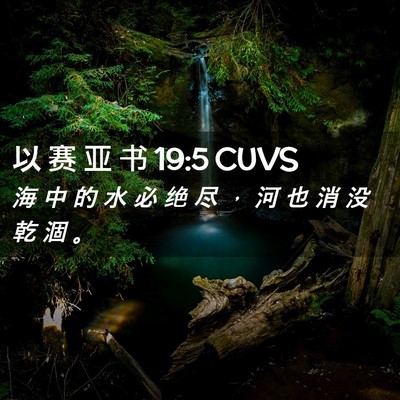Picture 02 - 以 赛 亚 书 19:5 CUVS - 海 中 的 水 必 绝 尽 ， 河 也 消 没 - Bible Verse Picture