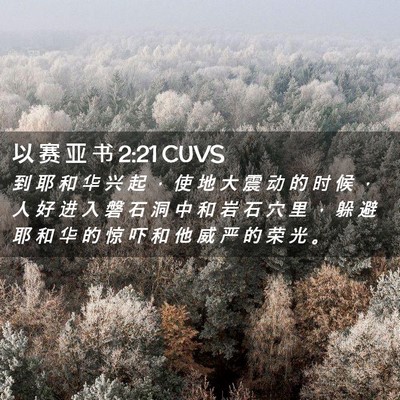 Picture 02 - 以 赛 亚 书 2:21 CUVS - 到 耶 和 华 兴 起 ， 使 地 大 震 动 - Bible Verse Picture