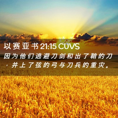 Picture 02 - 以 赛 亚 书 21:15 CUVS - 因 为 他 们 逃 避 刀 剑 和 出 了 鞘 - Bible Verse Picture