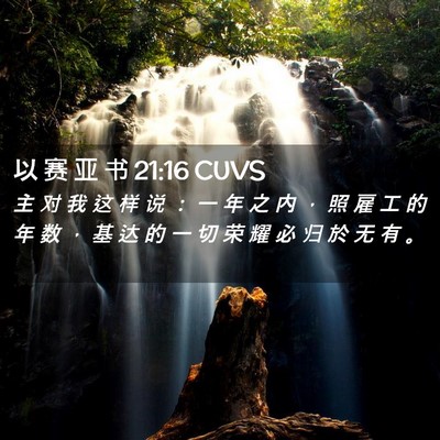 Picture 02 - 以 赛 亚 书 21:16 CUVS - 主 对 我 这 样 说 ： 一 年 之 内 ， - Bible Verse Picture