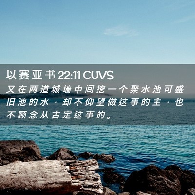 Picture 02 - 以 赛 亚 书 22:11 CUVS - 又 在 两 道 城 墙 中 间 挖 一 个 聚 - Bible Verse Picture