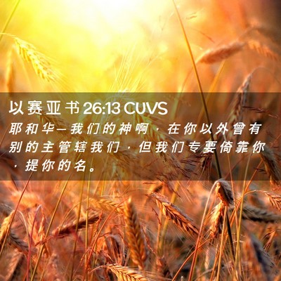 Picture 02 - 以 赛 亚 书 26:13 CUVS - 耶 和 华 ─ 我 们 的 神 啊 ， 在 你 - Bible Verse Picture