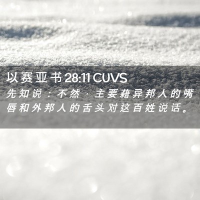 Picture 02 - 以 赛 亚 书 28:11 CUVS - 先 知 说 ： 不 然 ， 主 要 藉 异 邦 - Bible Verse Picture