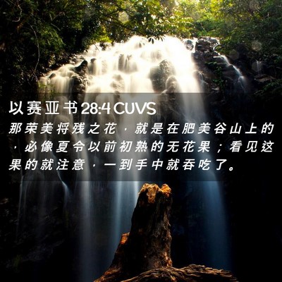 Picture 02 - 以 赛 亚 书 28:4 CUVS - 那 荣 美 将 残 之 花 ， 就 是 在 肥 - Bible Verse Picture