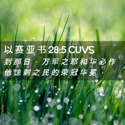 Picture 02 - 以 赛 亚 书 28:5 CUVS - 到 那 日 ， 万 军 之 耶 和 华 必 作 - Bible Verse Picture