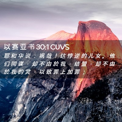 Picture 02 - 以 赛 亚 书 30:1 CUVS - 耶 和 华 说 ： 祸 哉 ！ 这 悖 逆 的 - Bible Verse Picture
