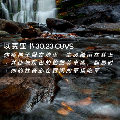 Picture 02 - 以 赛 亚 书 30:23 CUVS - 你 将 种 子 撒 在 地 里 ， 主 必 降 - Bible Verse Picture