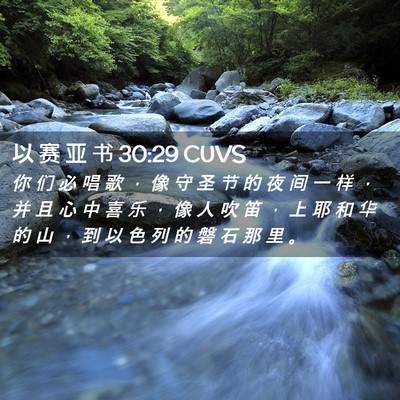 Picture 02 - 以 赛 亚 书 30:29 CUVS - 你 们 必 唱 歌 ， 像 守 圣 节 的 夜 - Bible Verse Picture