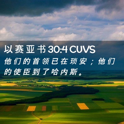 Picture 02 - 以 赛 亚 书 30:4 CUVS - 他 们 的 首 领 已 在 琐 安 ； 他 们 - Bible Verse Picture