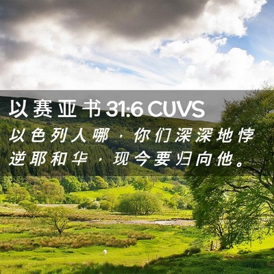Picture 02 - 以 赛 亚 书 31:6 CUVS - 以 色 列 人 哪 ， 你 们 深 深 地 悖 - Bible Verse Picture