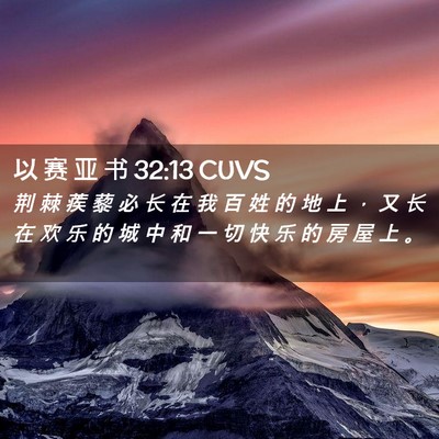 Picture 02 - 以 赛 亚 书 32:13 CUVS - 荆 棘 蒺 藜 必 长 在 我 百 姓 的 地 - Bible Verse Picture