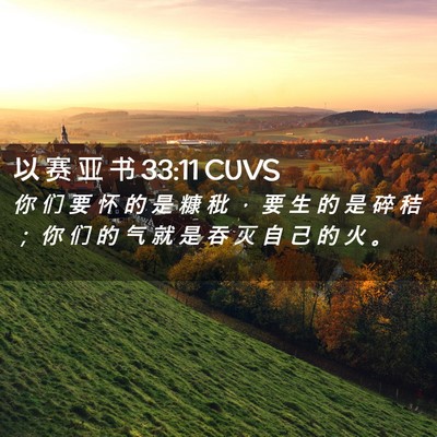 Picture 02 - 以 赛 亚 书 33:11 CUVS - 你 们 要 怀 的 是 糠 秕 ， 要 生 的 - Bible Verse Picture