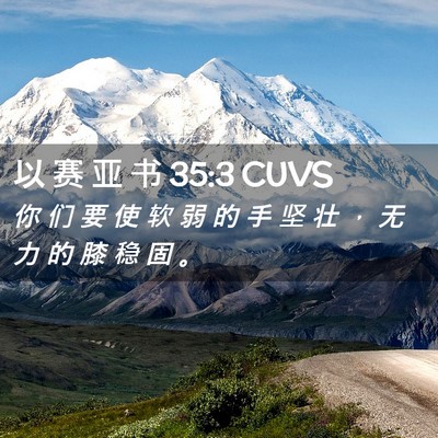 Picture 02 - 以 赛 亚 书 35:3 CUVS - 你 们 要 使 软 弱 的 手 坚 壮 ， 无 - Bible Verse Picture