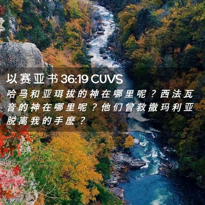 Picture 02 - 以 赛 亚 书 36:19 CUVS - 哈 马 和 亚 珥 拔 的 神 在 哪 里 呢 - Bible Verse Picture