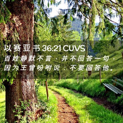 Picture 02 - 以 赛 亚 书 36:21 CUVS - 百 姓 静 默 不 言 ， 并 不 回 答 一 - Bible Verse Picture