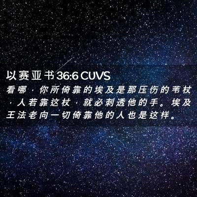 Picture 02 - 以 赛 亚 书 36:6 CUVS - 看 哪 ， 你 所 倚 靠 的 埃 及 是 那 - Bible Verse Picture